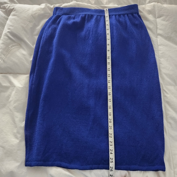 St John Collection Skirt Santana Knit Blue Size 14 - Picture 7 of 7